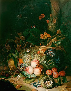 fläm. Meister - Fruits still life with bird´s nest