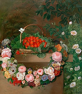 Johan Laurentz Jensen - Schule - Still life with flowers and fruits