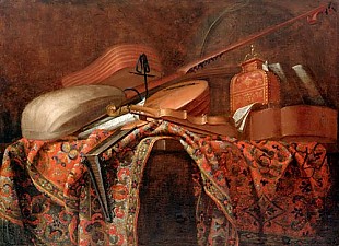 Evaristo Baschenis - Still life with musicial instruments