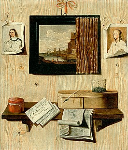 Andrea Domenico Remps - Trompe-I'oeil-Stilleben with painting and objects