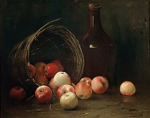 Max Rentel - Still life with apples and a bottle