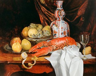 Josef Jost - Still life with fruits and lobster
