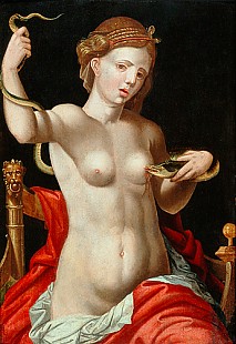 Lucas Cranach D.Ä. (Umkreis) - Cleopatra with the snake