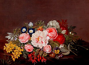 Johan Laurentz Jensen - Still life with flowers