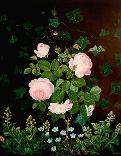 E. Gross - Still life of roses and wise flowers