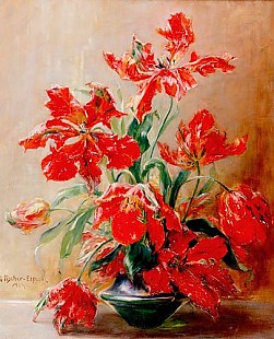Georg Fischer-Elpons - Still life with bloomed tulips