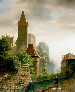 Alexander Scherzer - View of the Nuremberg resident moat on the Old Town