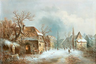 Guido Hampe - View into a snow-covered street