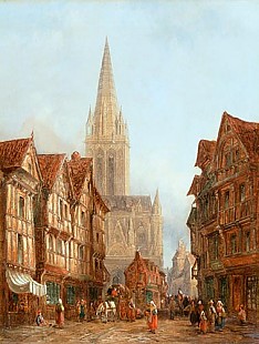Henry Thomas Schäfer - Market day in a Norman city