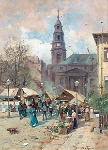 Adolf Thamm - Fair at the Cross Church in Dresden before the fire