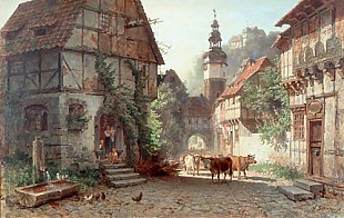 Hermann Schnee - Cattle drive in Stolberg in the Harz