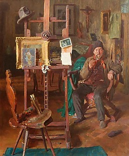 Rene Reinicke - The old model in the studio of the painter