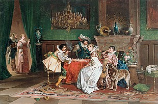Johann Albert Heine - Castle sociaty playing chess