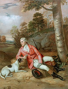 Monogrammist E.C. - Hunter with dog and rifle