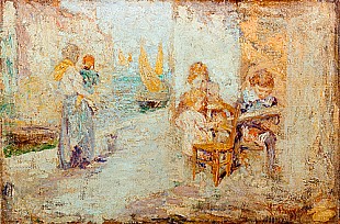 Leonardo Bazzaro - Mother with children in fisher port