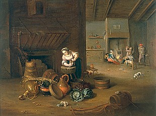 David Teniers D.J. - Medieval kitchen interior