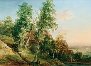 Christian Georg II Schütz - Landscape lt the river Main in summer