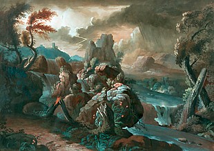 Wilhelm van Bemmel - River landscape during a thunderstorm