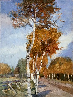 Carl Vinnen - Birch alley in autumn