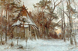 Paul Koken - Church in winter landscape