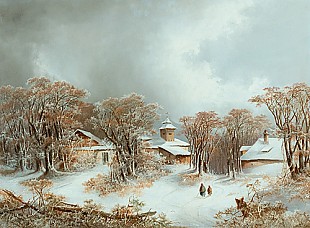 Franz Barbarini - Winter evening at a village