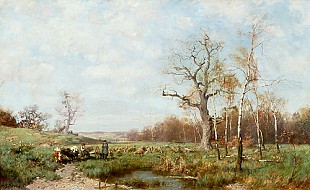 August Splitgerber - Springtime in a meadow valley