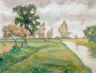 Otto Modersohn - Springtime at the river wümme