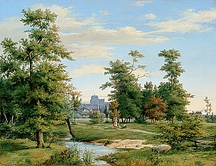 Carl Johann Friedrich Toeche - Landscape with peasants in the fields