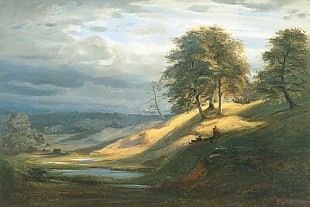 Friedrich Ernst Wolperding - Landscape with resting wanderer
