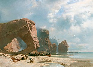 Charles Hoguet - At the beach (Coast of Etretat)