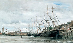 Eugéne Boudin - Harbor with sailing ships