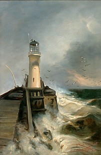 Walter Leistikow - Mole with lighthouse