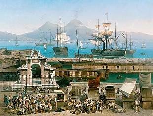 Peter Bernhard Wilhelm Heine - Goings in a harbor of Naples