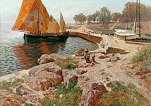 Rudolf Weber - Summerday in the port of Lovrana