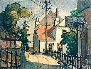 Deutscher Expressionist - village street in sunlight