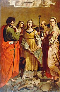 Raffaello Santi - The holy Cäcilie with the holy Paulus, Johannes, Augustinus and Magdalena
