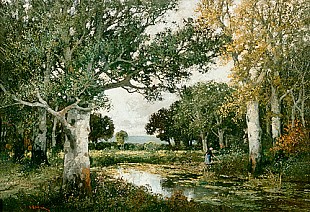 Adolf Kaufmann - summerday at a lake in beech grove