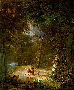 Pierre Jean Hellemans - Deers at a forest glade