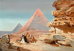 Friedrich Perlberg - Prayer in front of the Pyramides of Gizeh