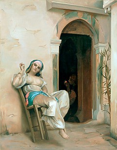 Théodore Ralli - Dreaming oriental woman