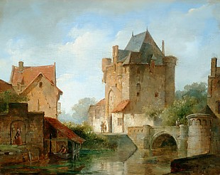 Cornelis Springer - At the city gate
