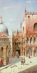 Carlo (Marco) Grubas - Venice - The Palazzo Ducale with San Marco