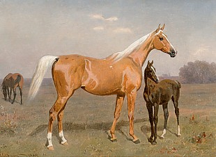 Emil Volkers - Mare and colt at the belt