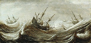 Pieter Mulier - Boats in stormy sea