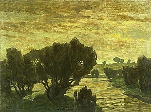 Ludwig Dill - Trees at Amper river