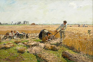Hugo Mühlig - Grain harvest at the Lower Rhine