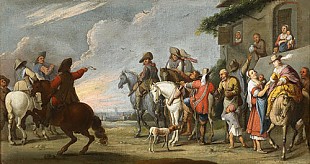 Niederländischer Maler - People on horseback