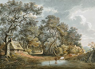 Norddeutscher Landschaftsmaler - village in oakforest