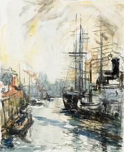Johan Barthold Jongkind - Moring mood in the harbour of Dordrecht
