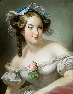 Franz. Monogrammist L.P. - Girl with rose